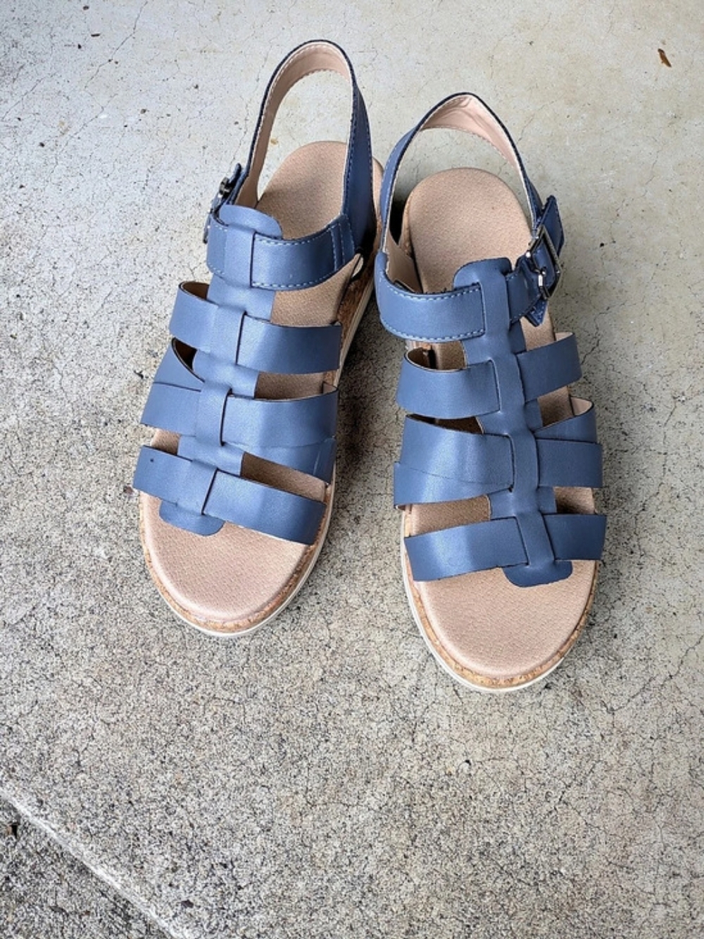 Dr. Scholl's Only You Platform Sandal Wedges Blue US 9M